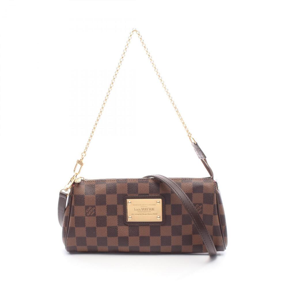Louis Vuitton Eva Handbag Canvas Leather Damier Brown